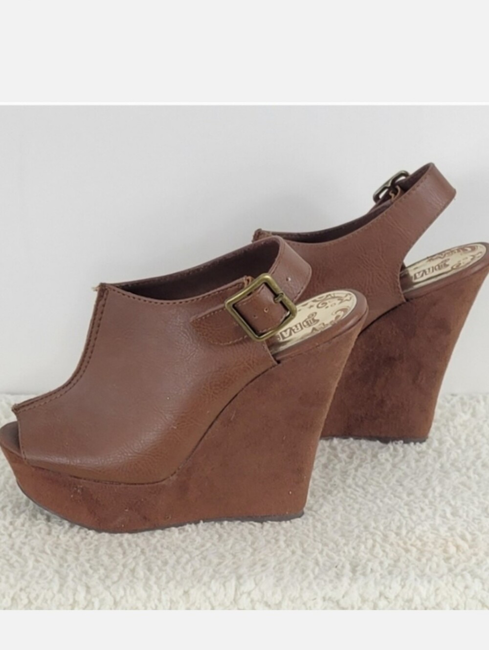 Brash Platform Brown Wedges Size 8.5
